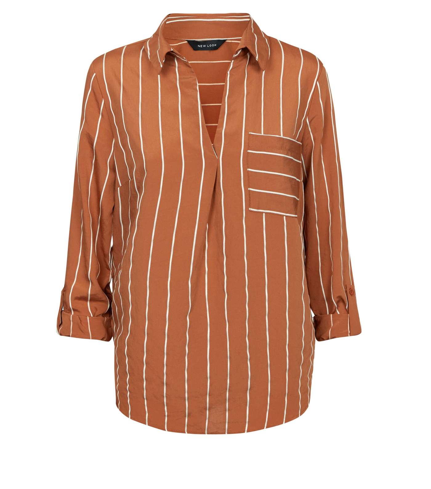 Orange Stripe Overhead Shirt Image 4