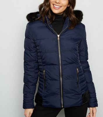 blue vanilla padded parka coat