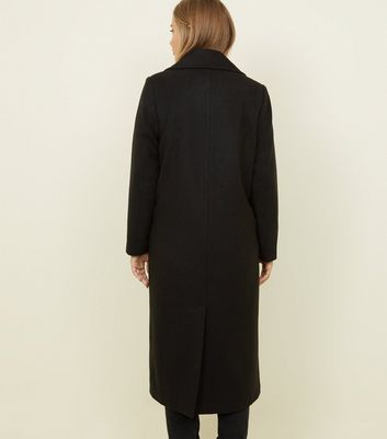 black double breasted maxi coat