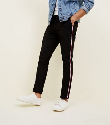 red trousers with side stripe
