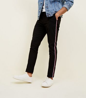 side stripe skinny pants