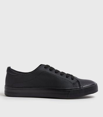 black leather trainers
