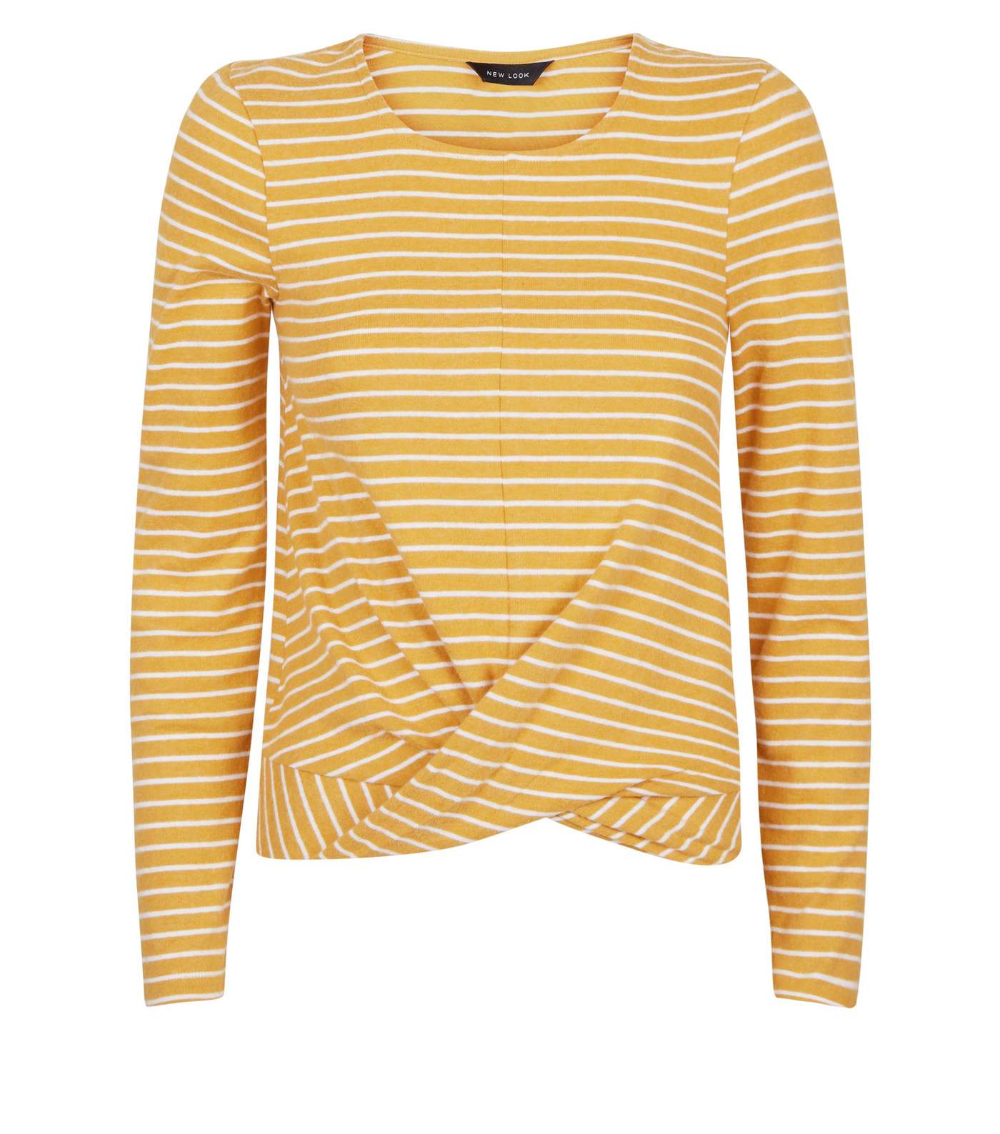 Yellow Stripe Brushed Twist Front Top Image 4