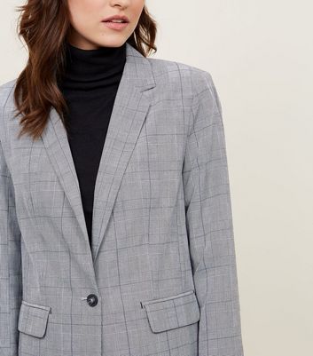 grey check womens blazer