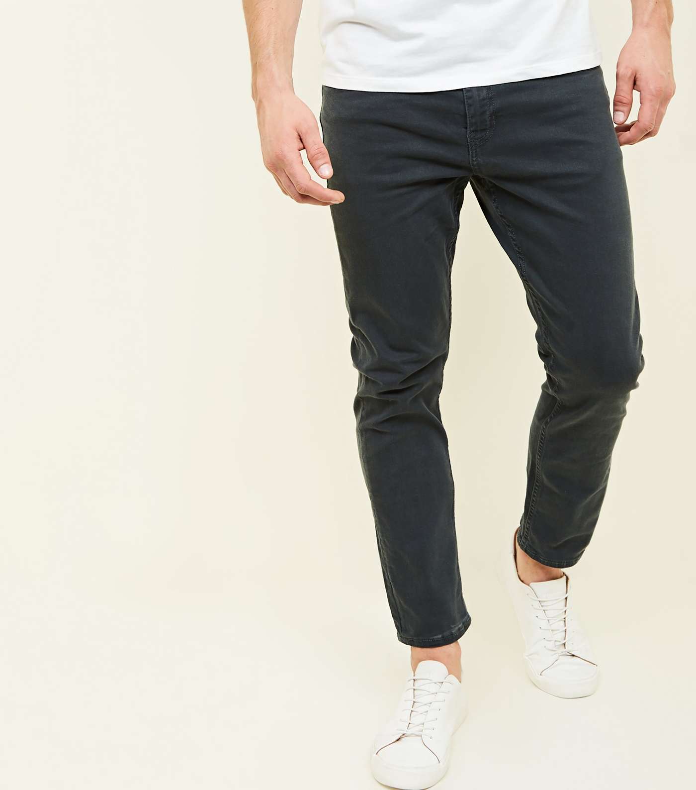 Dark Grey Ankle Grazer Slim Jeans