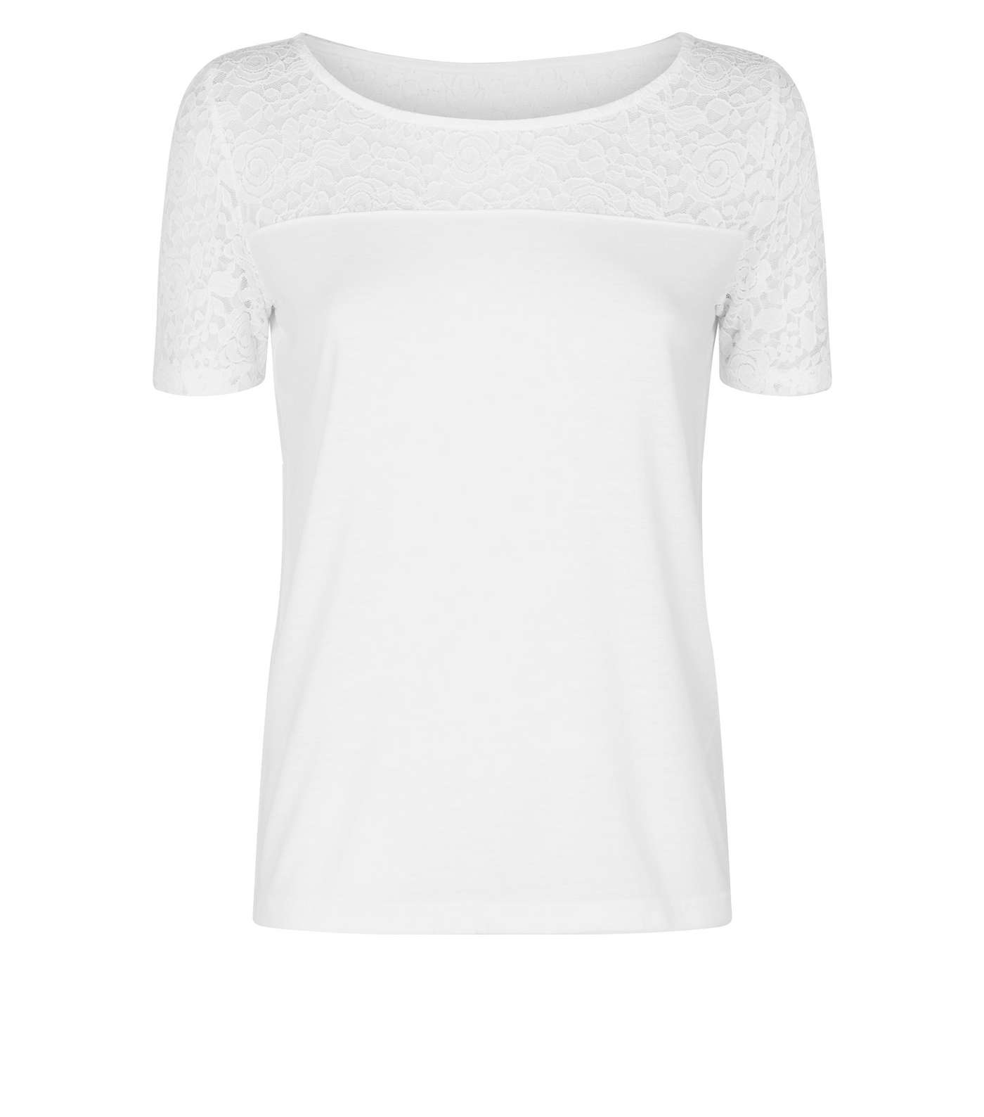 JDY White Lace Sleeve T-Shirt Image 4