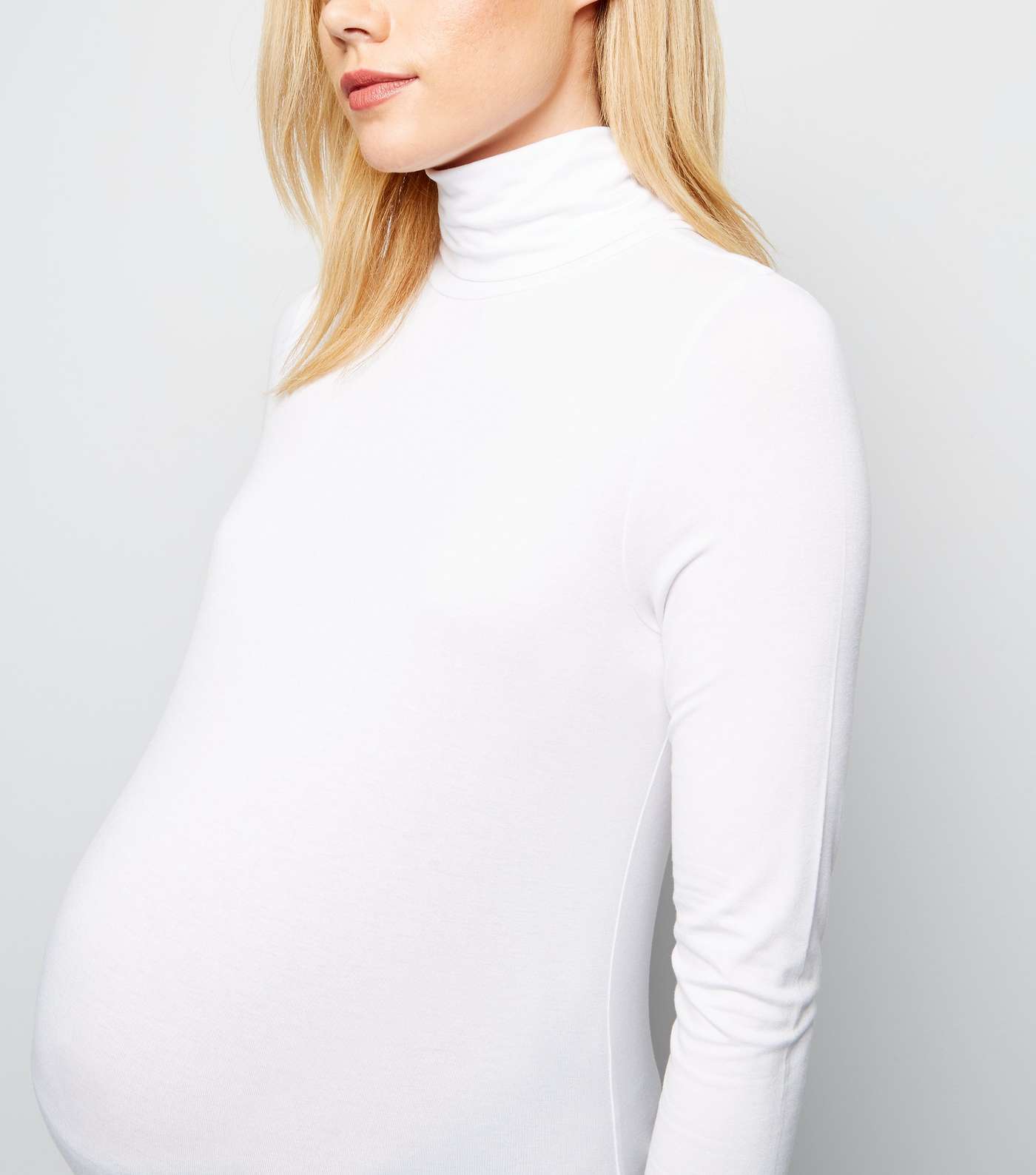 Maternity White Roll Neck Top  Image 5