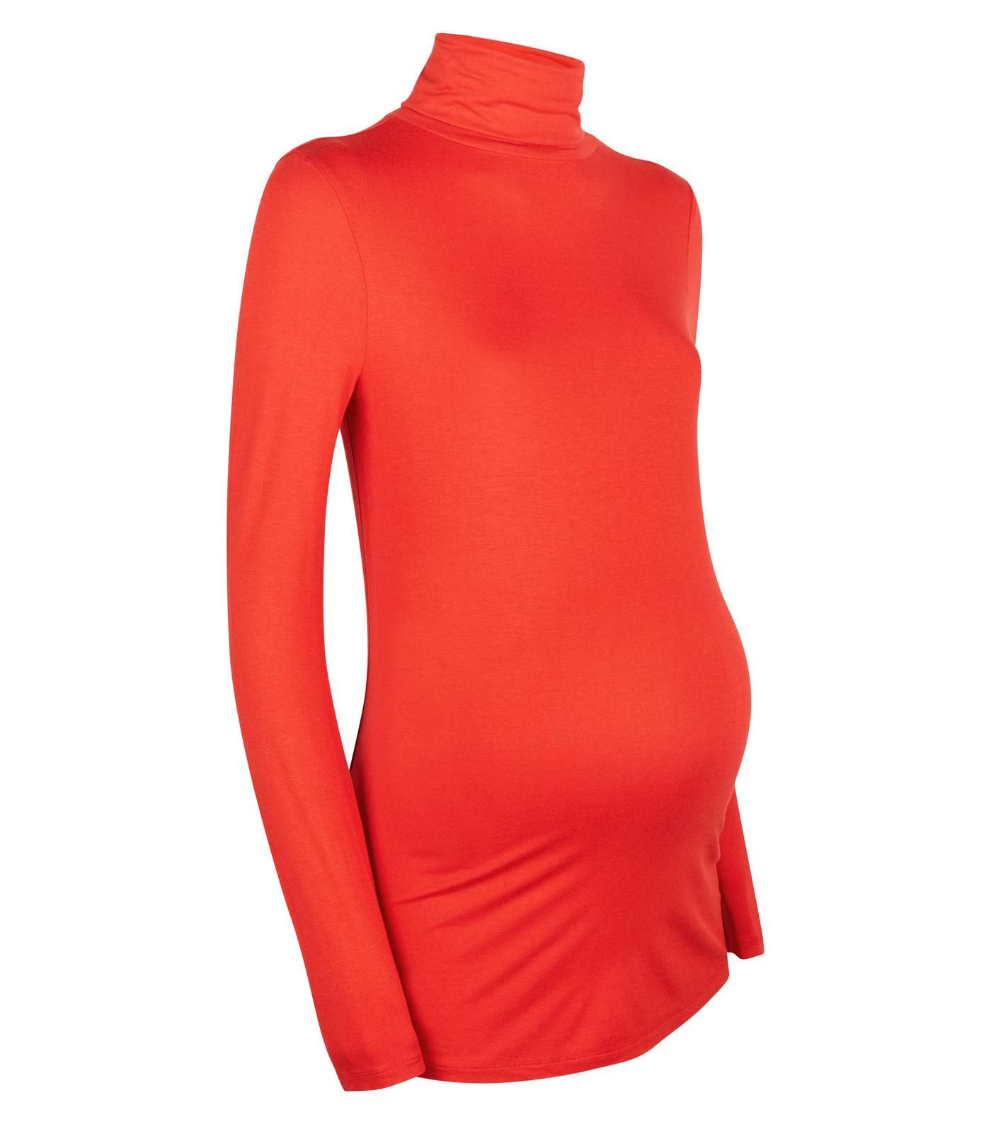 Maternity Red Roll Neck Top  Image 4