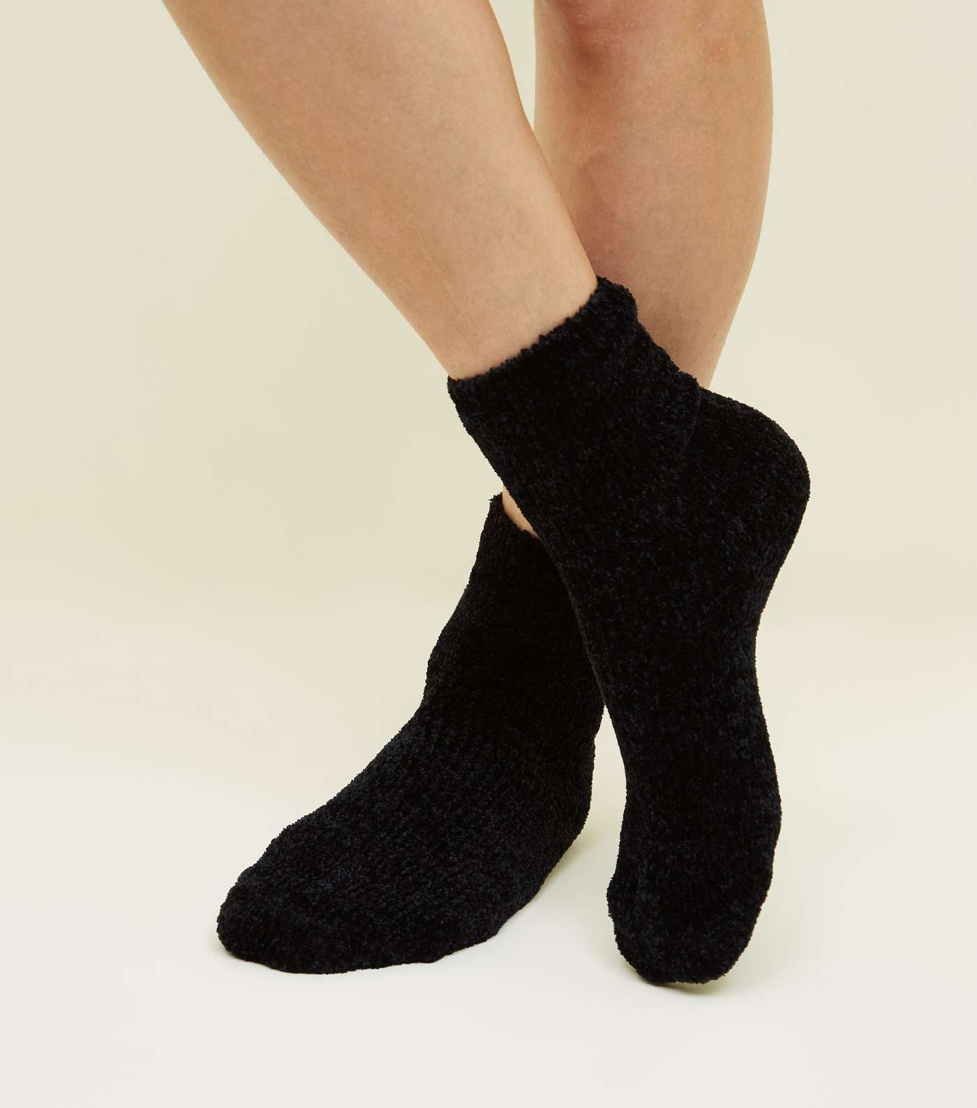 Black Chenille Socks Image 2