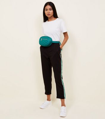 petite side stripe trousers