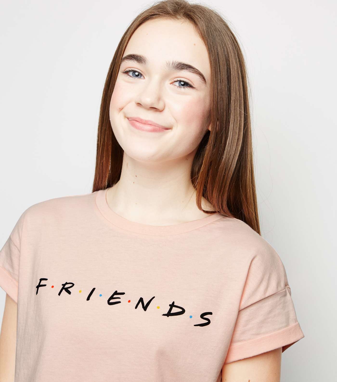 Girls Pale Pink Friends Logo T-Shirt Image 5