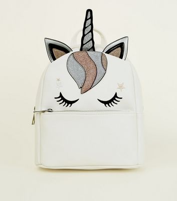 white unicorn backpack