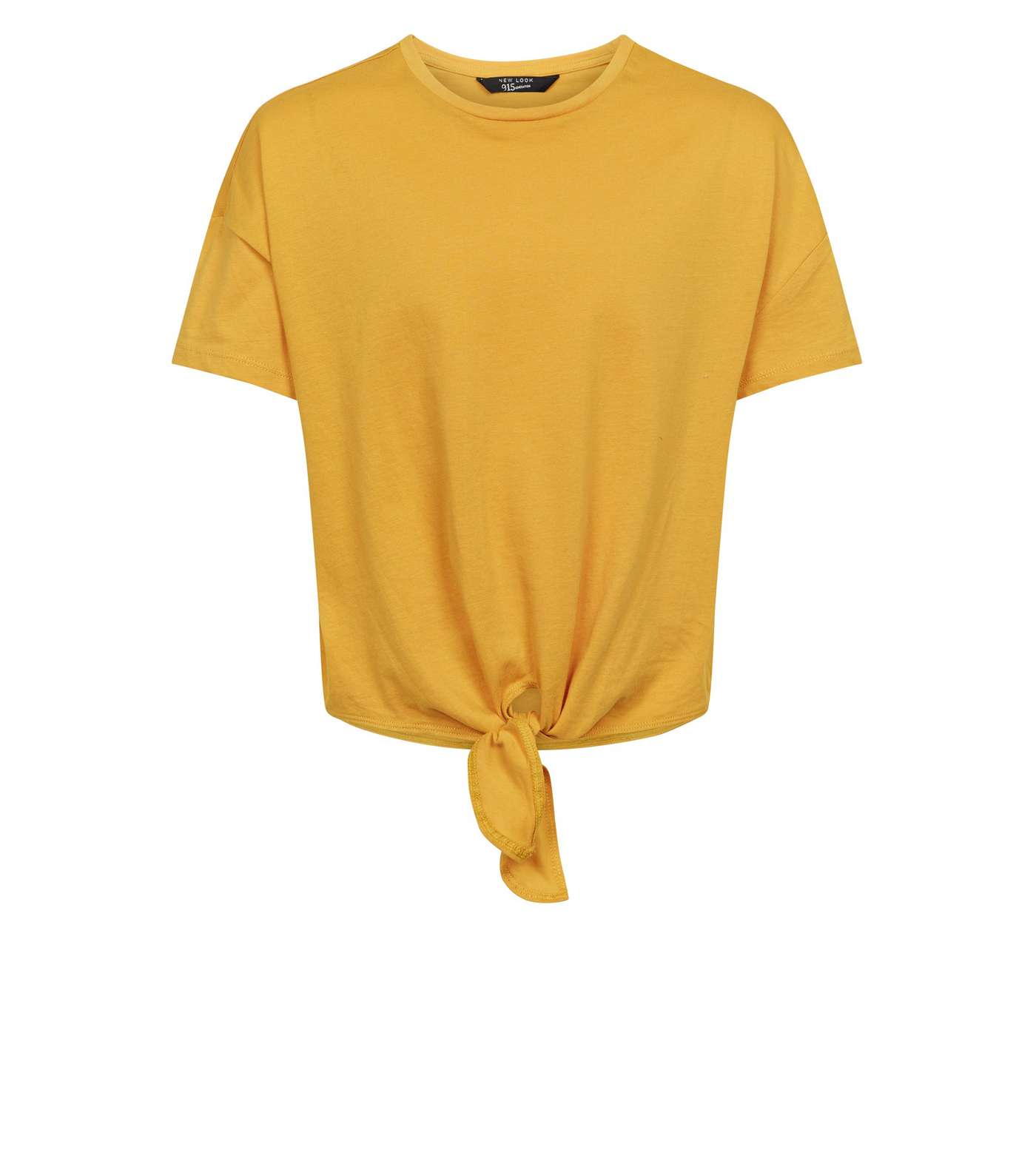 Girls Mustard Tie Front T-Shirt  Image 4