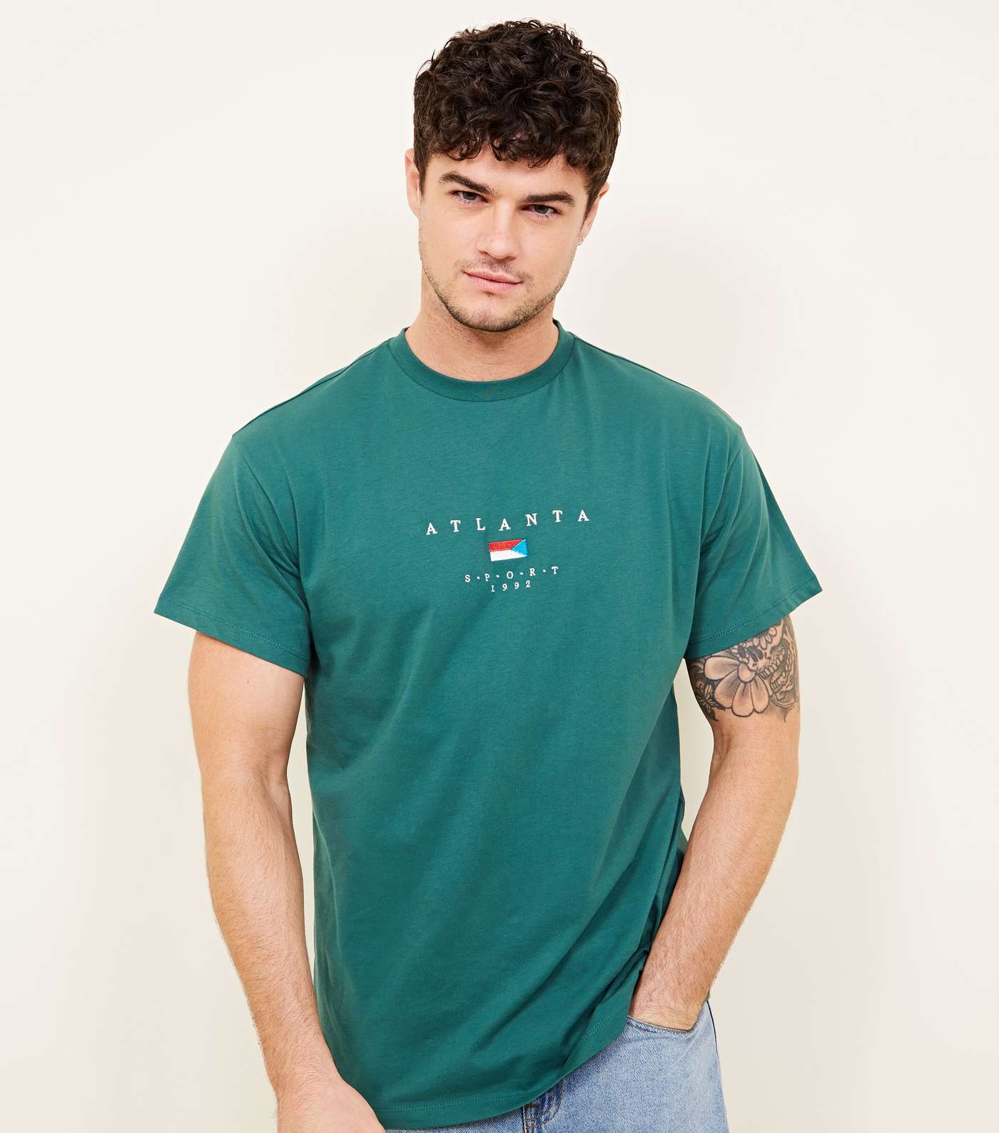 Green Atlanta Embroidered T-Shirt
