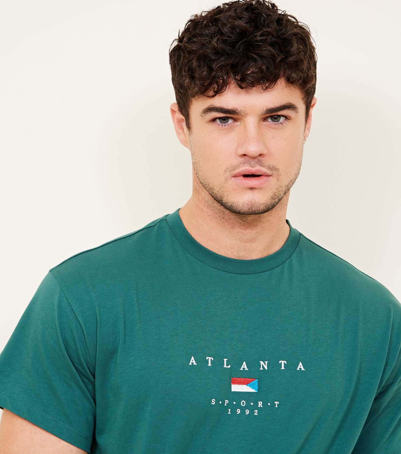 Green Atlanta Embroidered T-Shirt Image 5