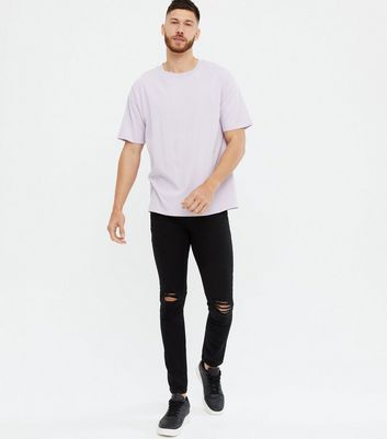 new look mens black ripped jeans