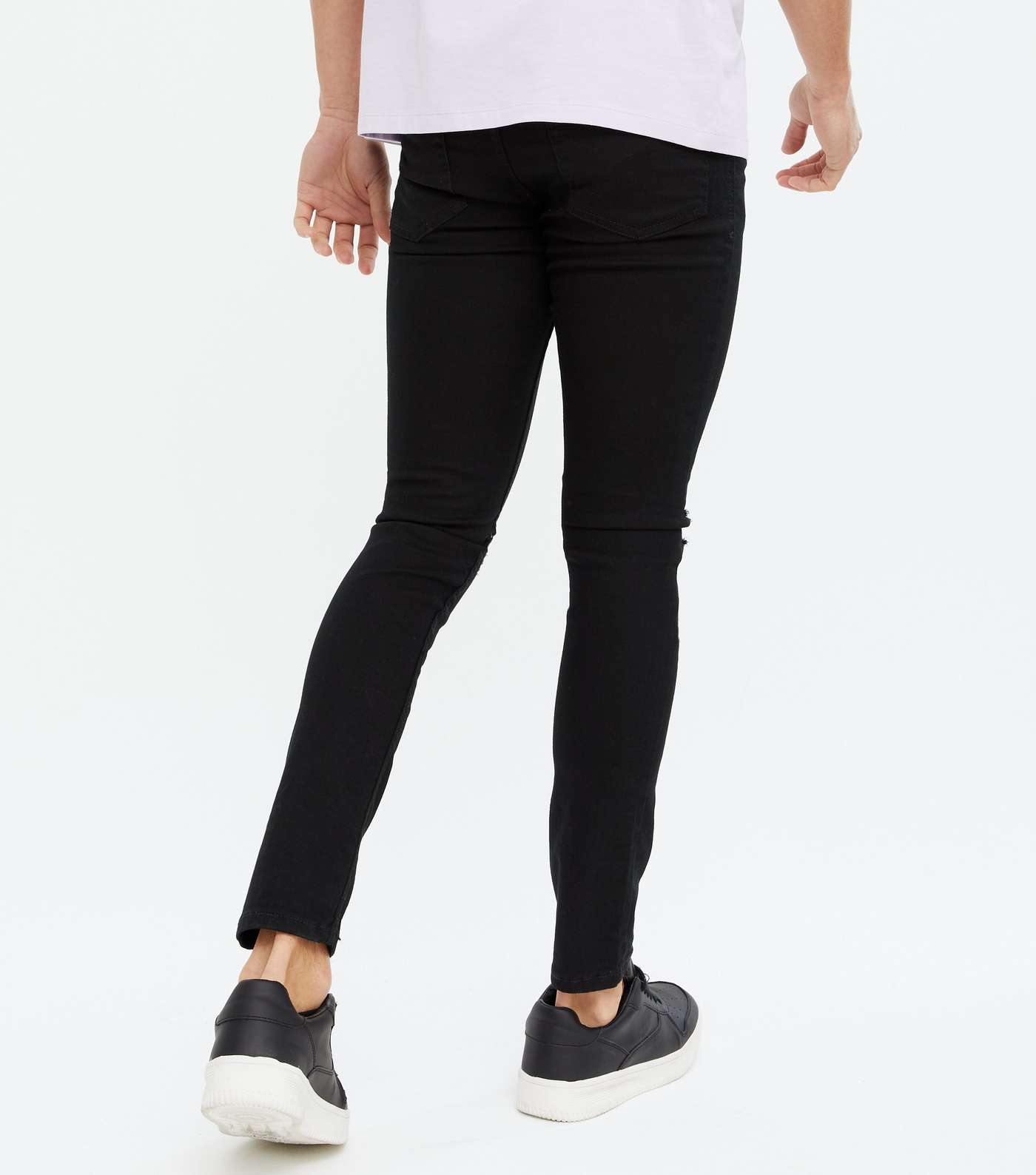 Black Ripped Knee Skinny Jeans Image 4