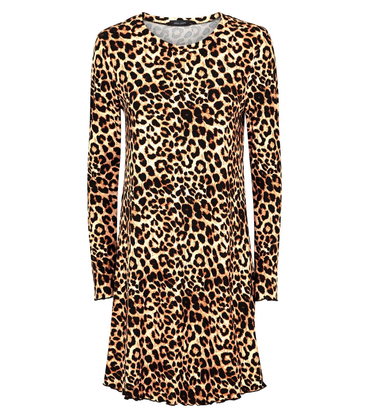 Brown Leopard Print Soft Touch Swing Dress Image 4