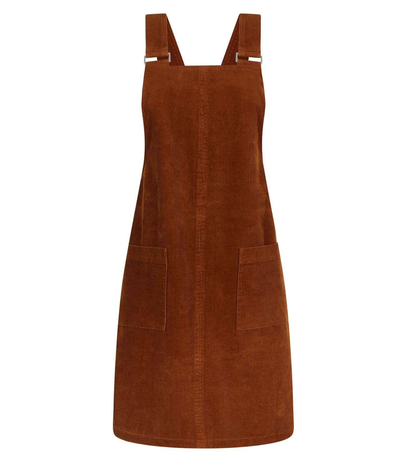 Rust Corduroy Pocket Front Pinafore Dress  Image 4