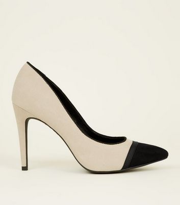 black and white heels new look
