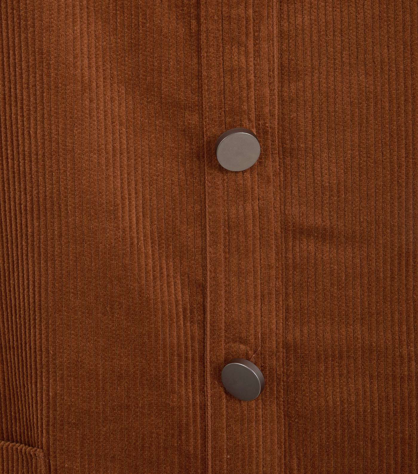 Rust Button Front Corduroy Pinafore Dress Image 3