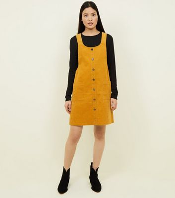 Mustard cord pinafore dress sale