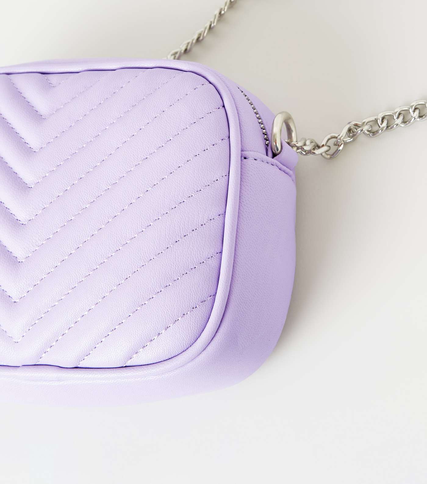 Lilac Chevron Quilted Camera Bag Image 4