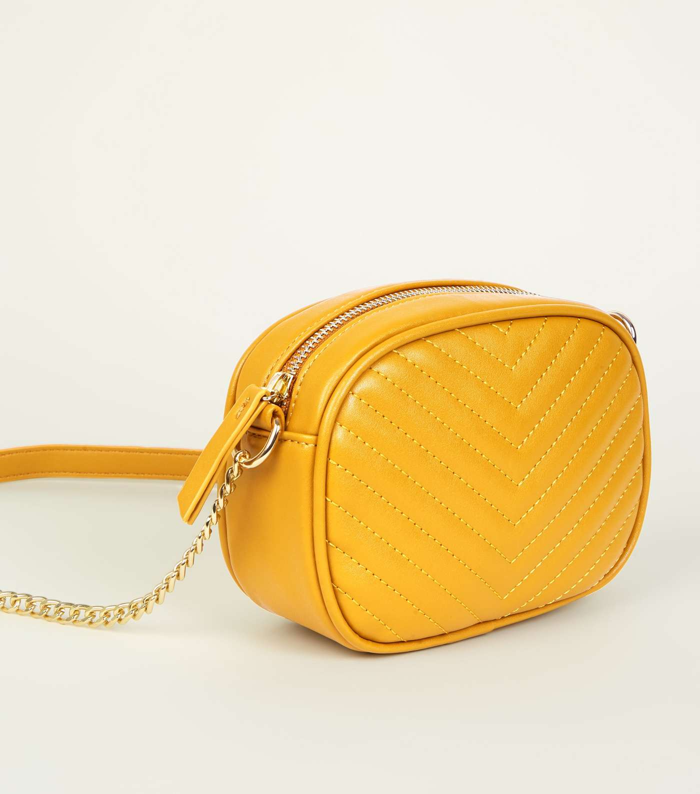 Mustard Chevron Quilted Camera Bag Image 4