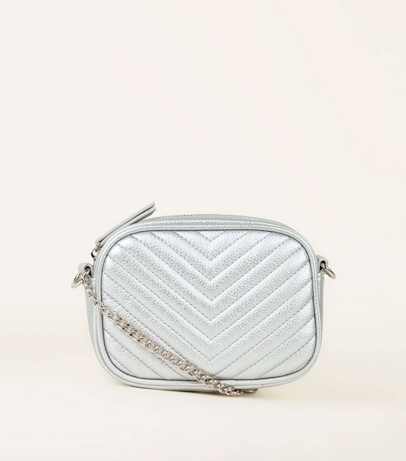 Silver Chevron Quilted Camera  Bag 
