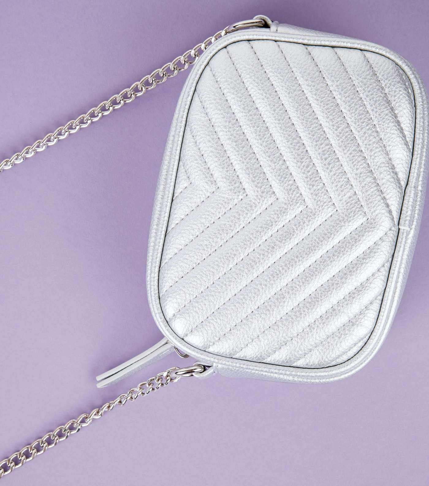Silver Chevron Quilted Camera  Bag  Image 5