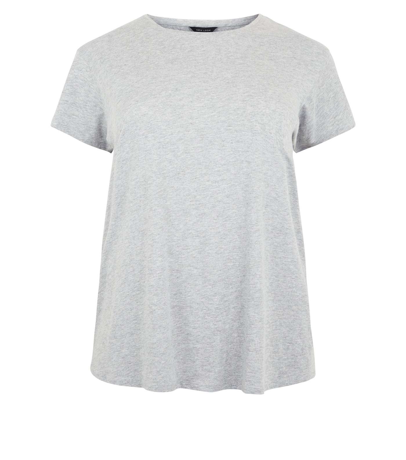Curves Dark Grey Cotton Blend T-Shirt Image 4
