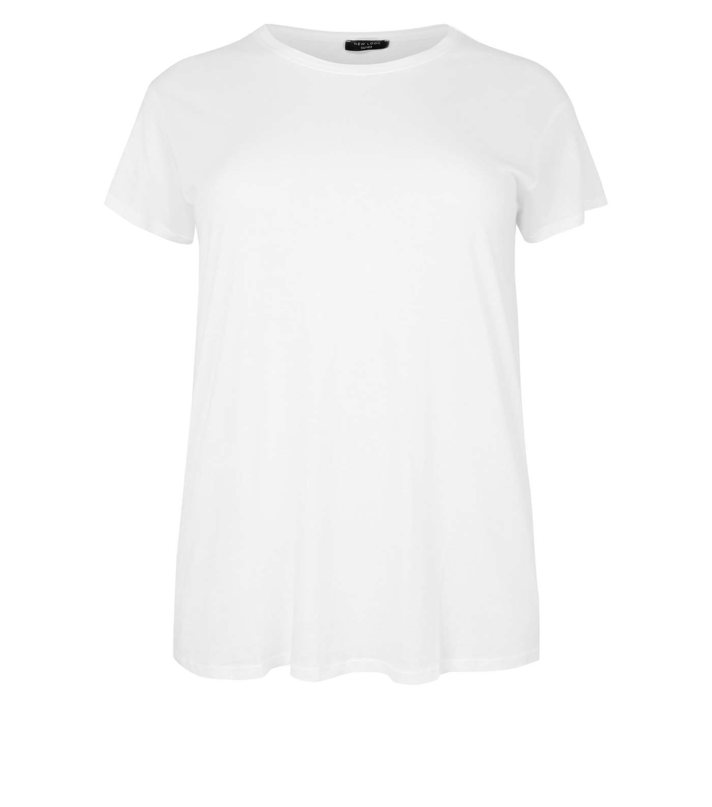 Curves White Cotton Blend T-Shirt Image 4