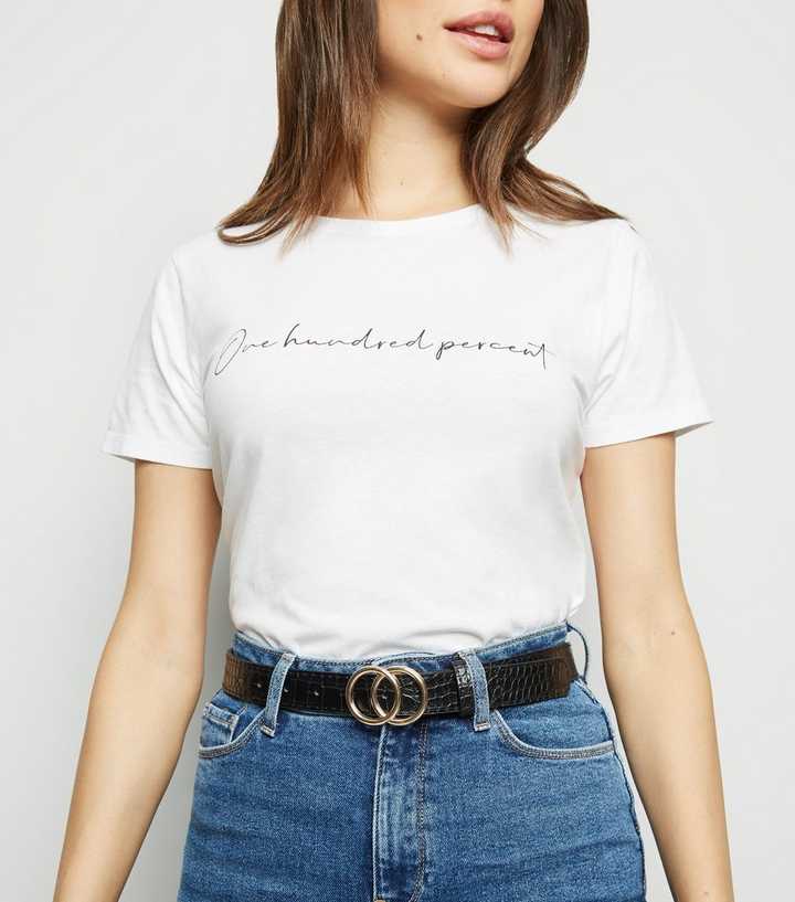 Black Faux Croc Circle Buckle Hip Belt