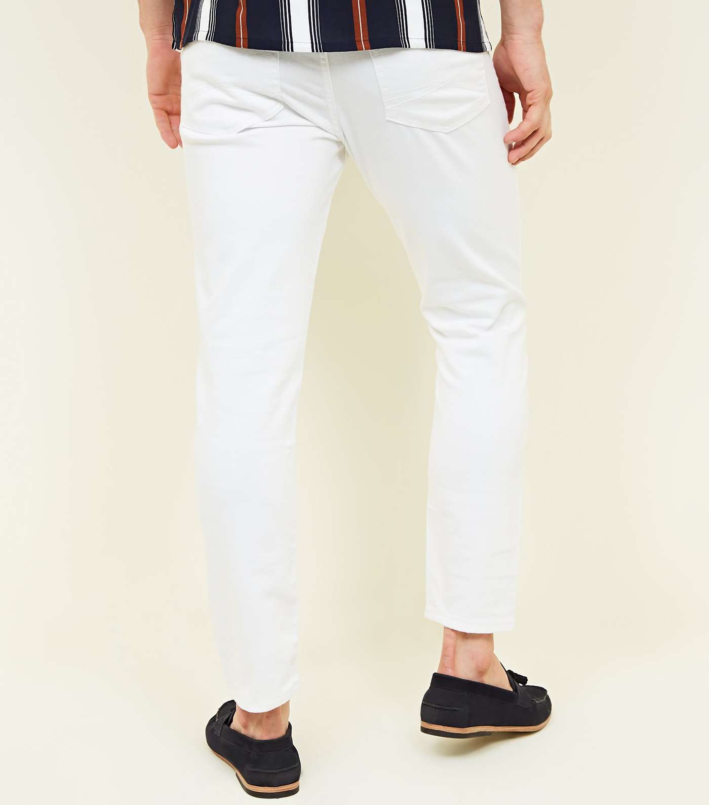 White Slim Fit Jeans Image 3