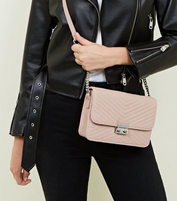 pink quilted shoulder bag