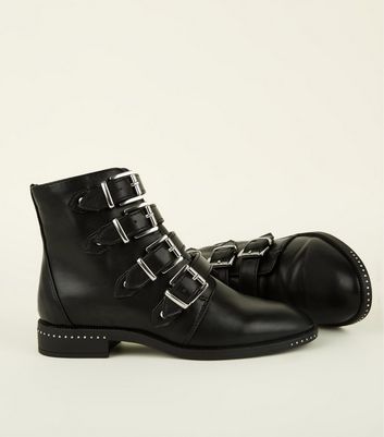 studded strap ankle boots