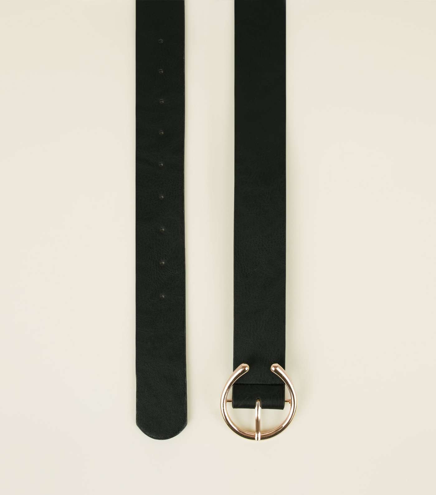 Black Leather-Look Horseshoe Buckle Hip Belt Image 3