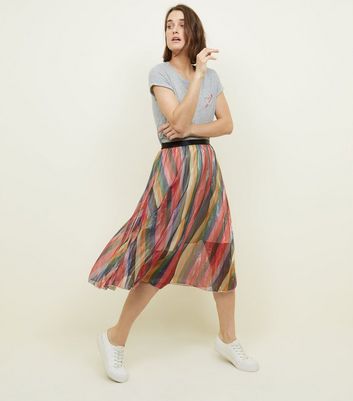 chiffon rainbow skirt