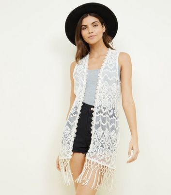 sleeveless lace cardigan