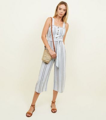 new look striped playsuit