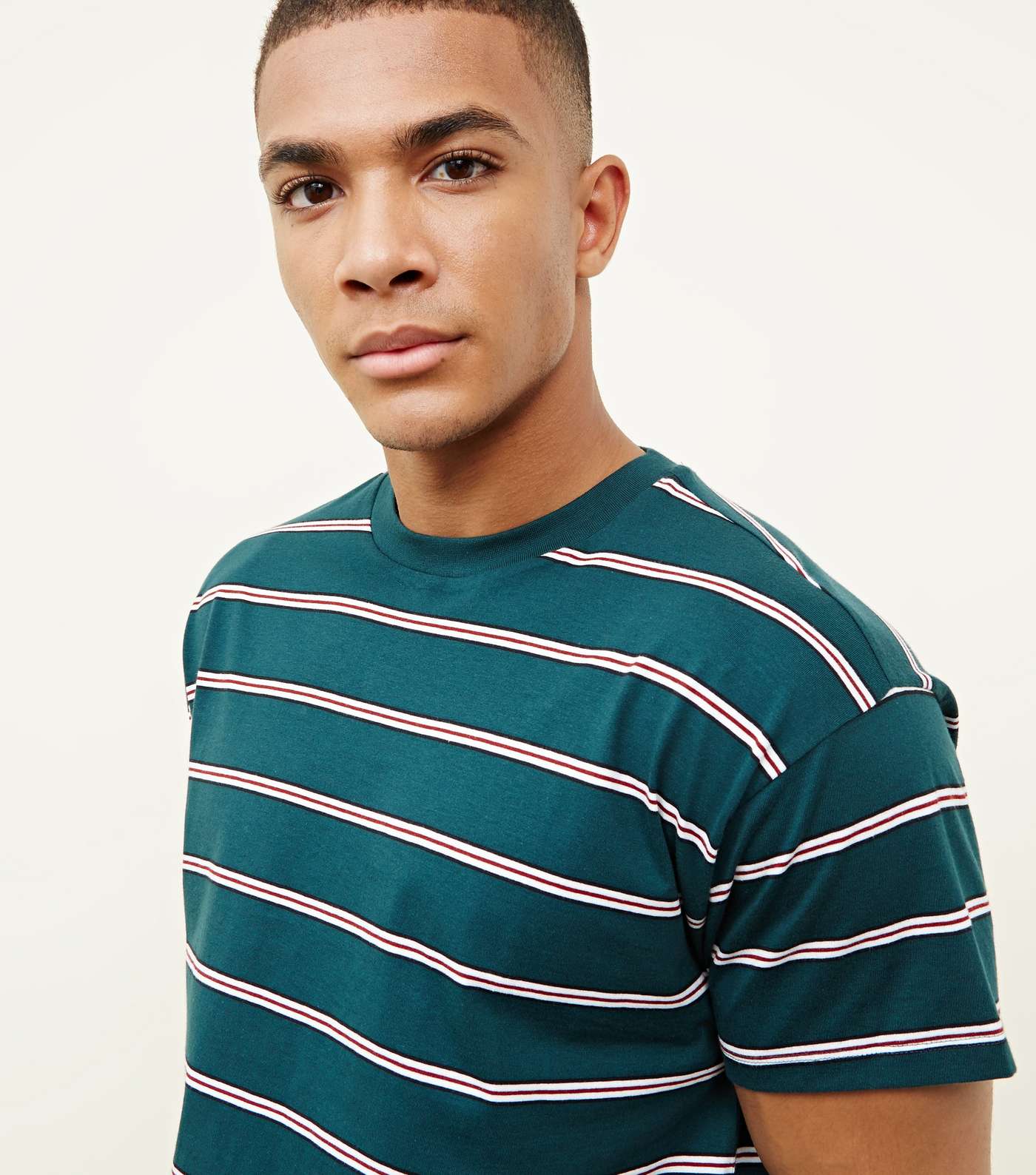 Teal Double Stripe T-Shirt Image 5