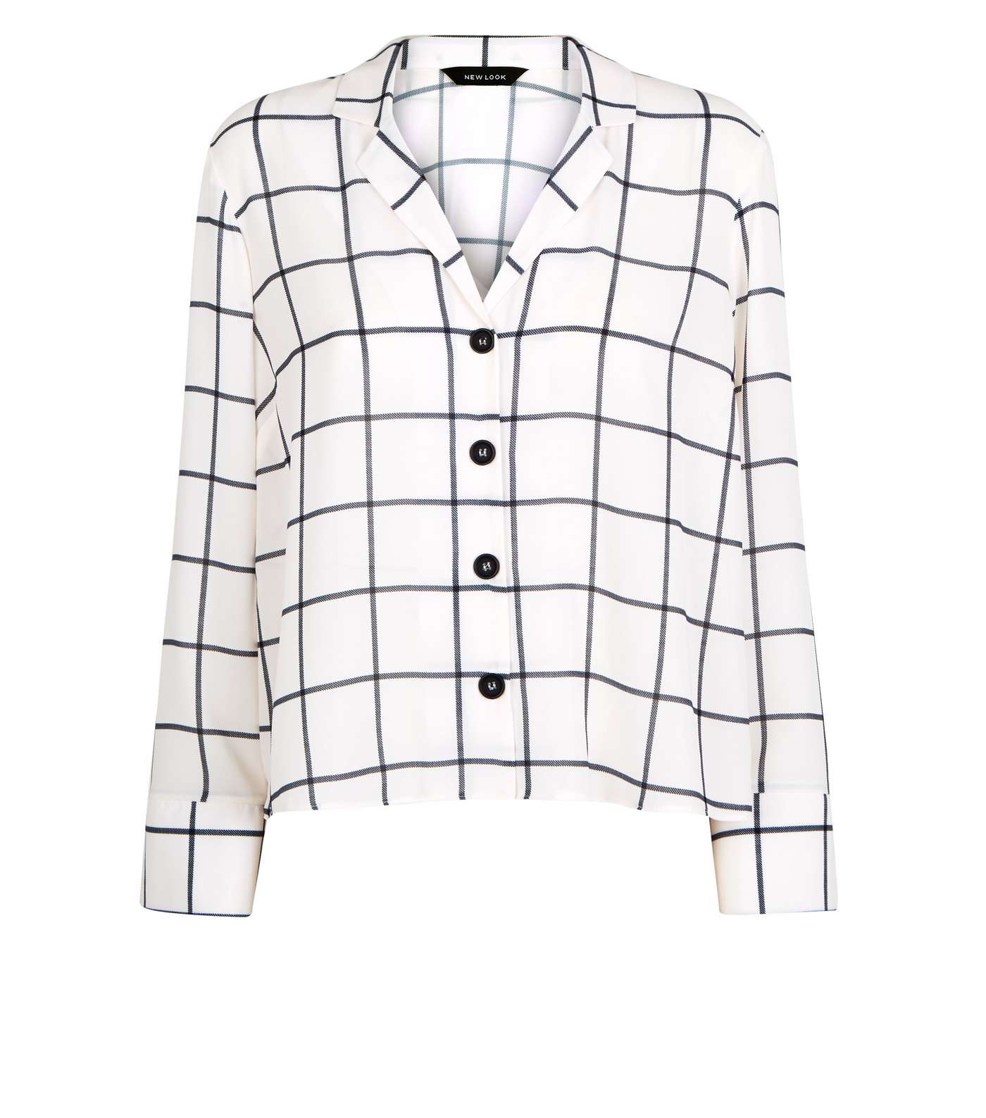 White Grid Check Long Sleeve Shirt Image 4