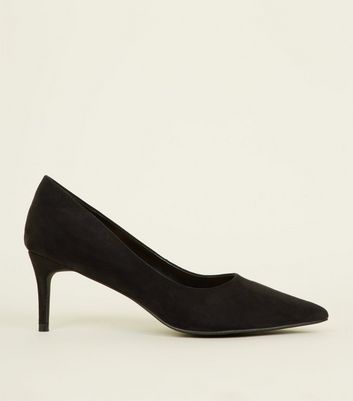 low black pointed heels