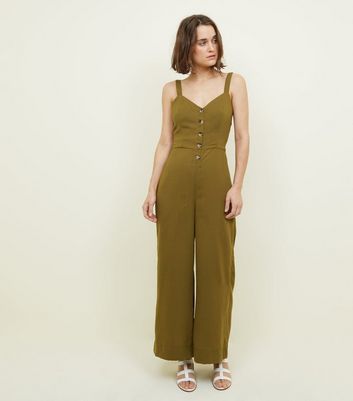 khaki green jumpsuit new look