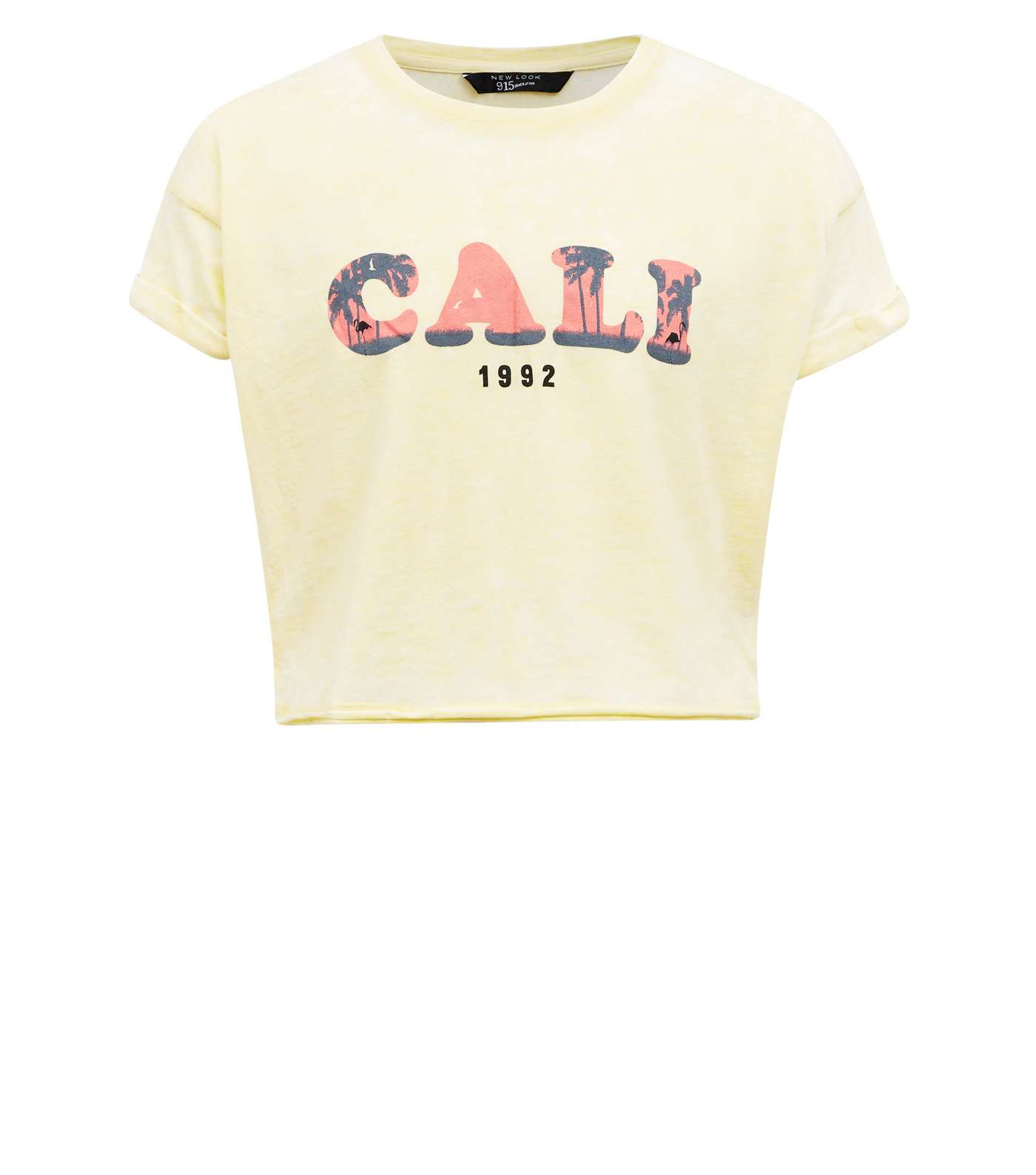Girls Pale Yellow Cali Slogan T-Shirt Image 4