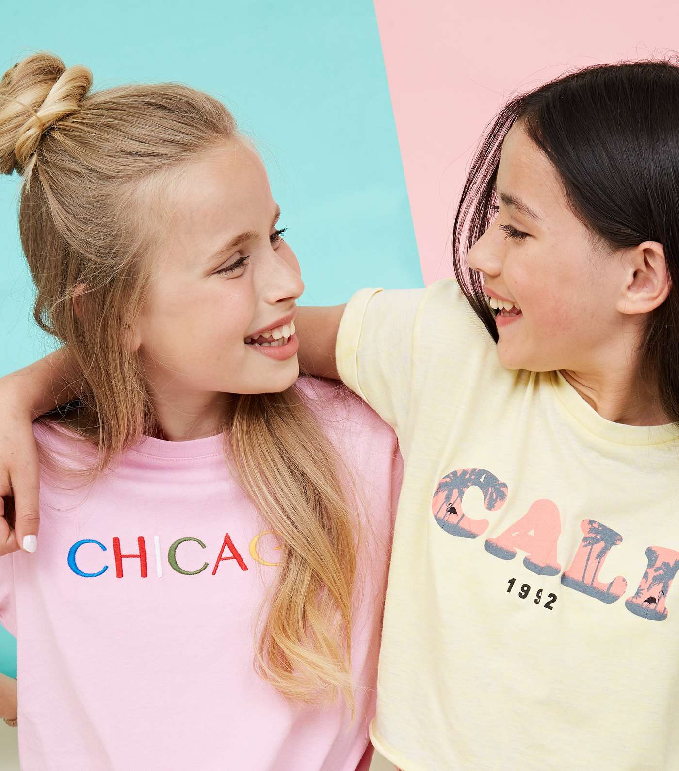 Girls Pale Yellow Cali Slogan T-Shirt Image 6