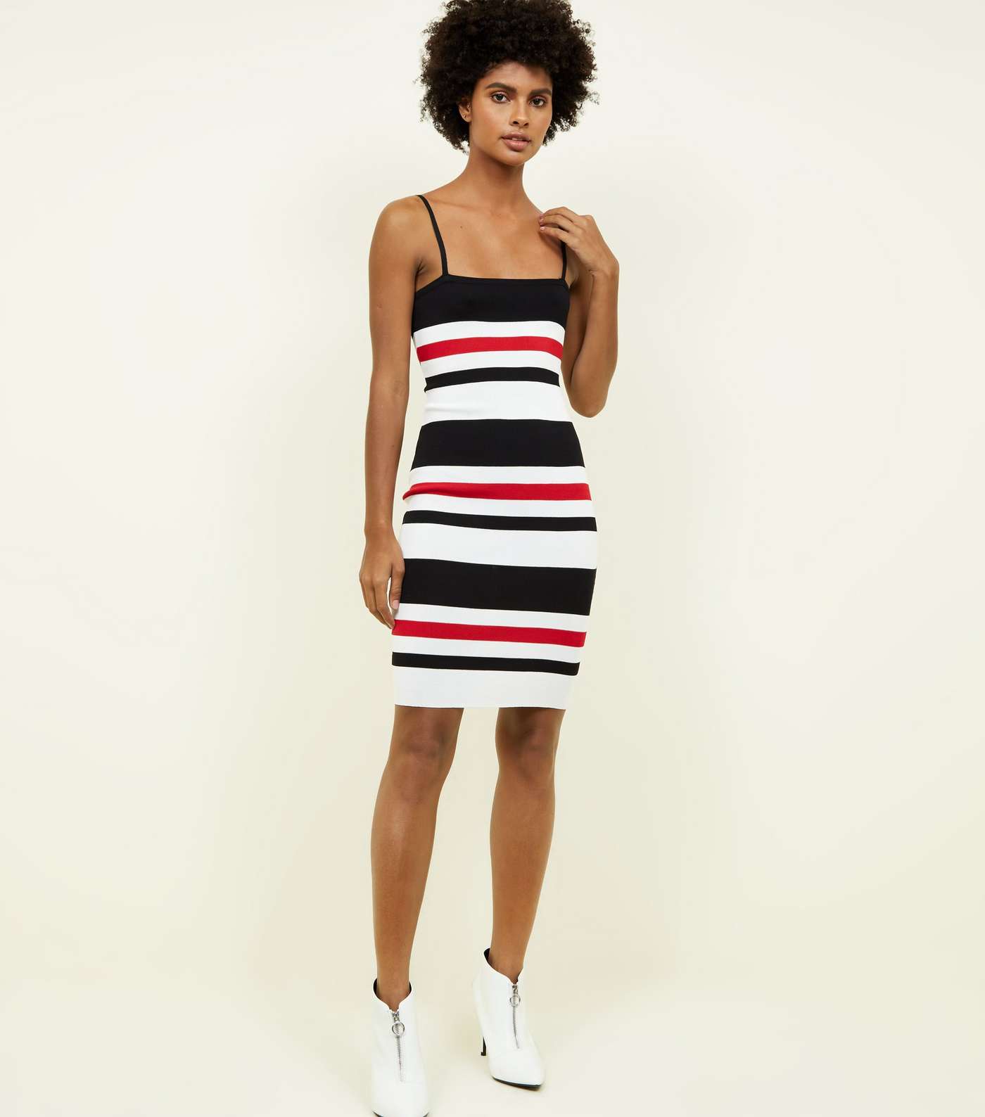 Black Stripe Bodycon Dress Image 2