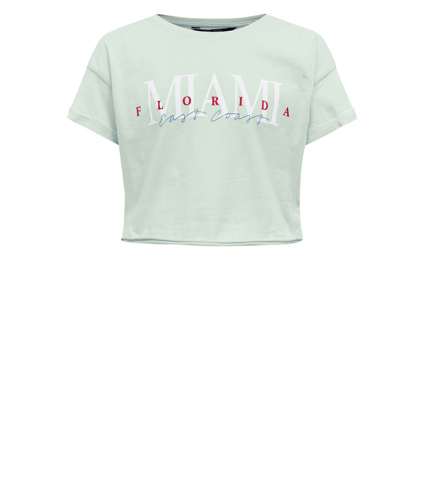 Girls Mint Green Miami Florida Print T-Shirt Image 4
