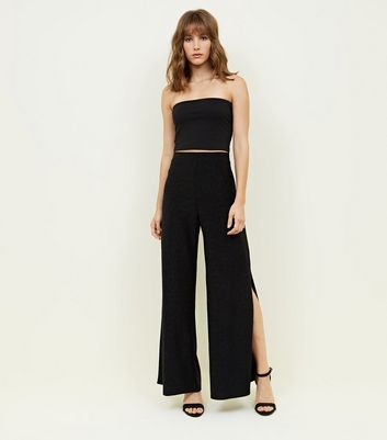 black wide leg trousers new look