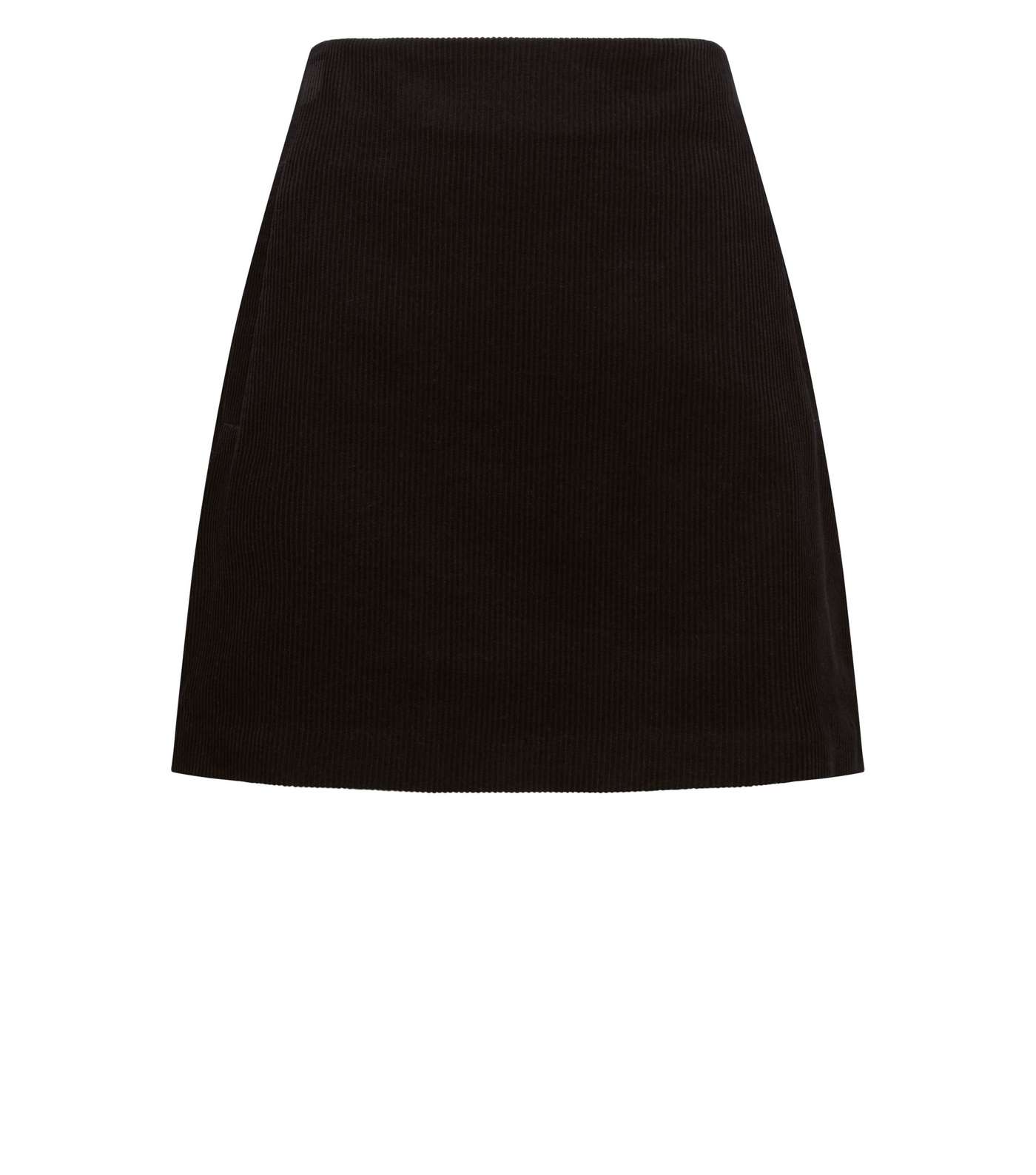 Petite Black Corduroy Mini Skirt Image 4
